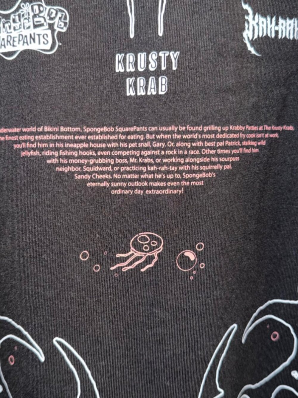 Nickelodeon SpongeBob SquarePants Skeleton Metal Graphic T-Shirt Black Large NWT - Picture 11 of 11
